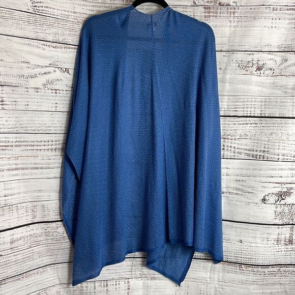 Echo Design Open Cardigan womens One Size light Beach Duster Travel blue NWT - Picture 5 of 9
